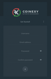 1. Register an account with Coinexy